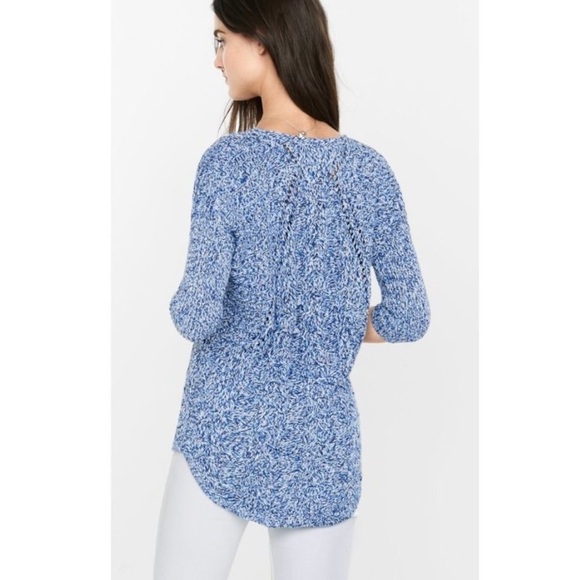 ♥️CLOSET CLEAROUT♥️ Express Blue Tunic V-Neck Sweater - Picture 2 of 11